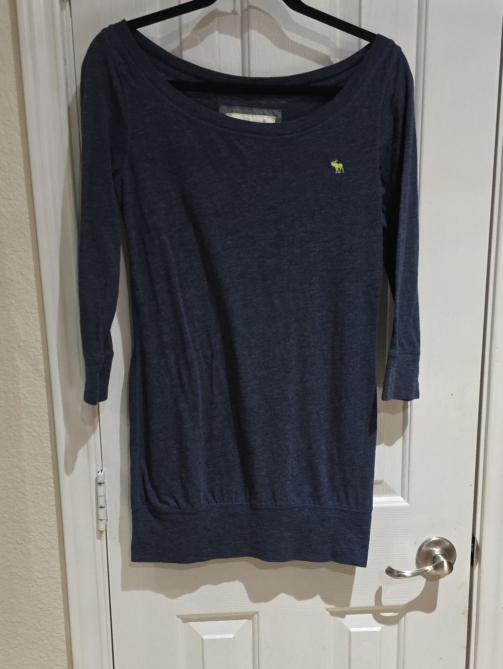 Abercronbie & Fitch Women's Blue Long Sleeve Scoop Neck Tunic Shirt Size M